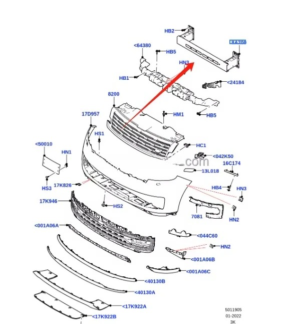 For  Range Rover vogue 2023- Sport 2023- Front Impact bar LR150545 LR170318 Bumper Reinforcement